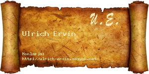 Ulrich Ervin névjegykártya