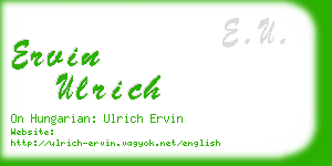 ervin ulrich business card